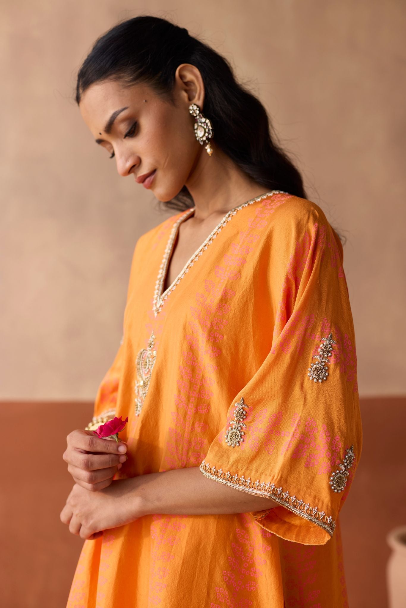 Stripe Chaand Kaftan - Marigold