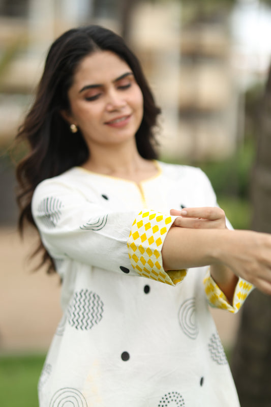 Midnight Mix Polka Co-ord Set - Ivory + Black Assorted