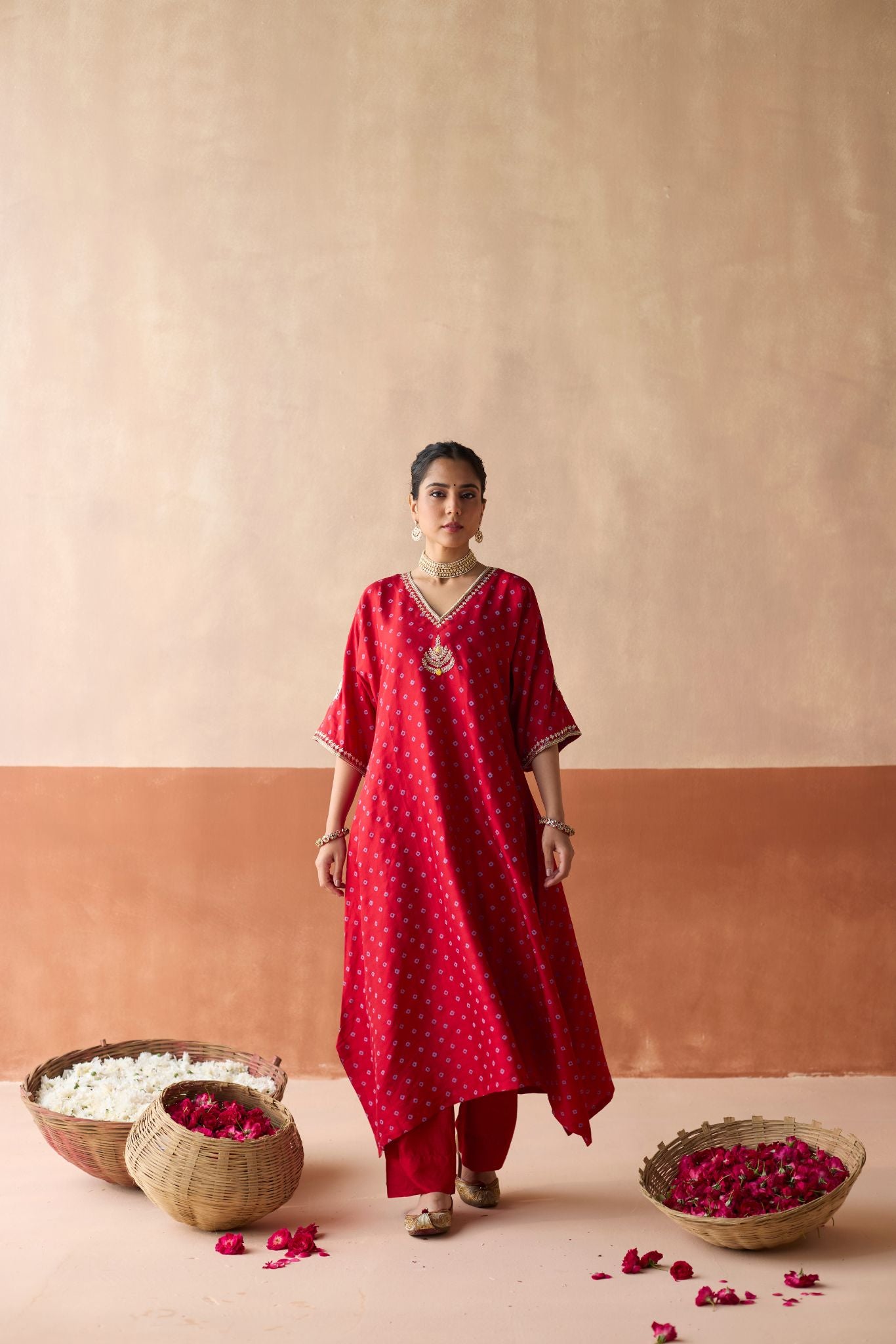 Royal Elephant Kaftan - Ruby Red