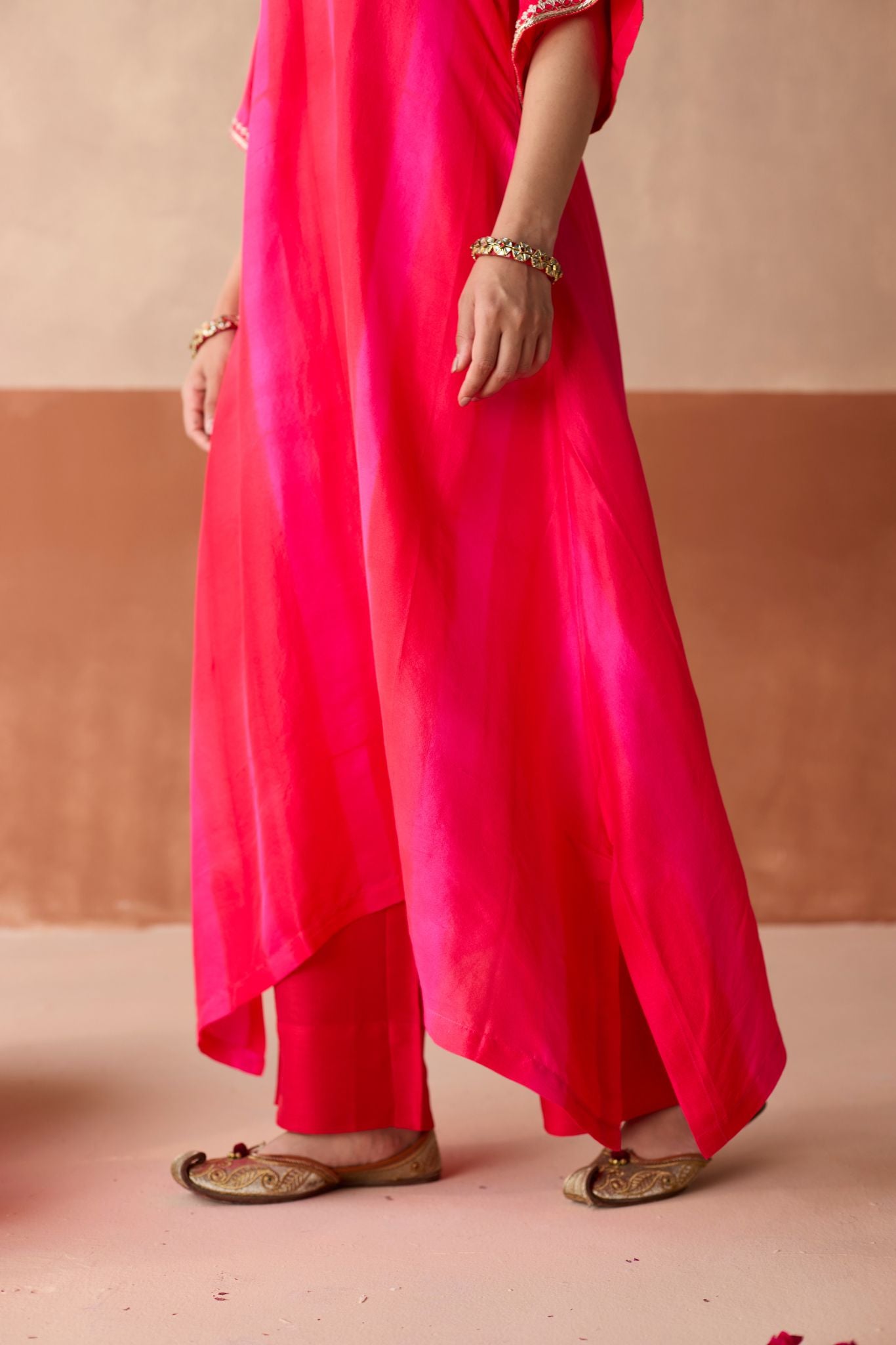 Tie Dye Kaftan - Red+ Pink