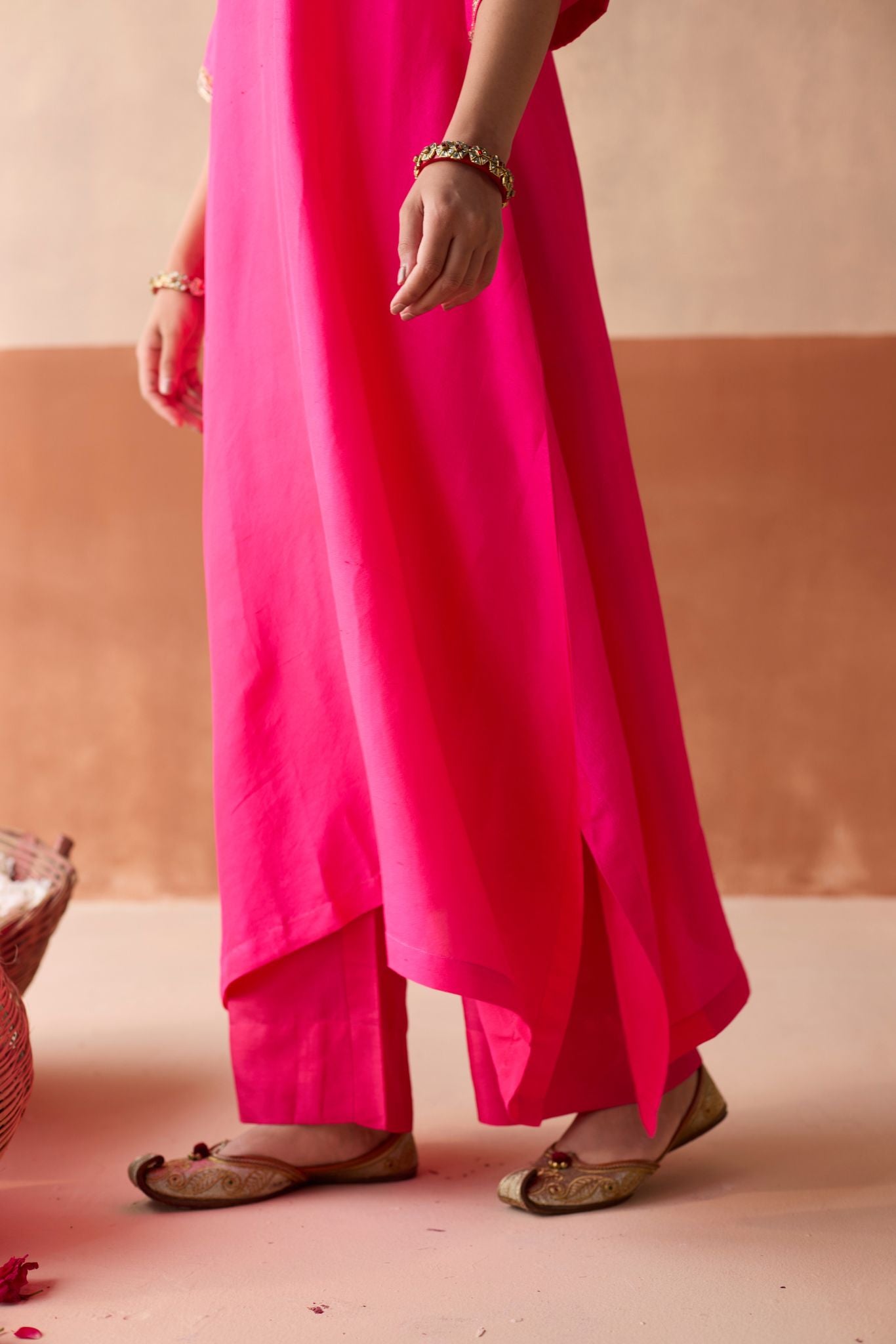 Peacock Kaftan - Fuscia Pink