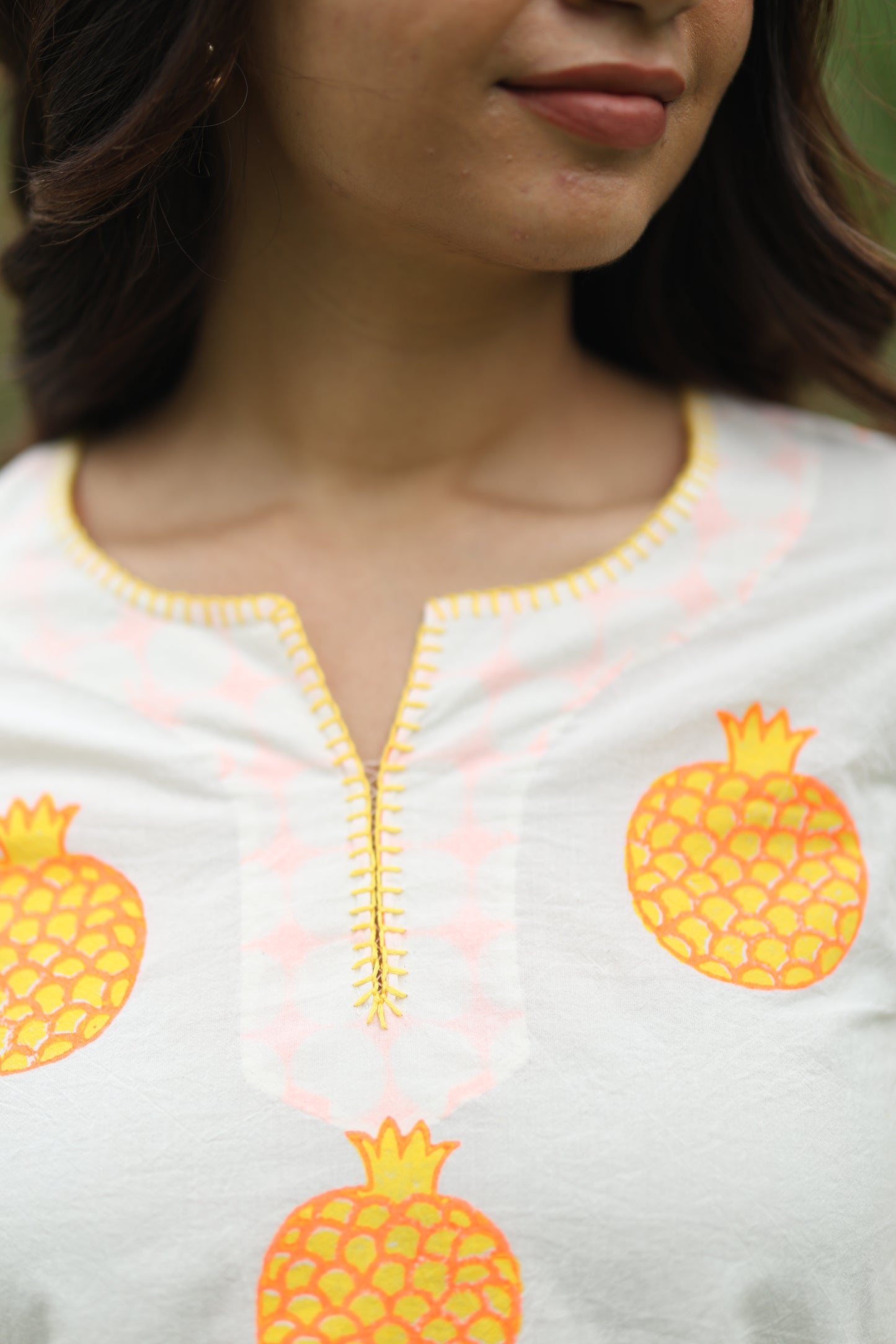 Tangerine Zest Co-ord Set - Ivory + Orange & Yellow