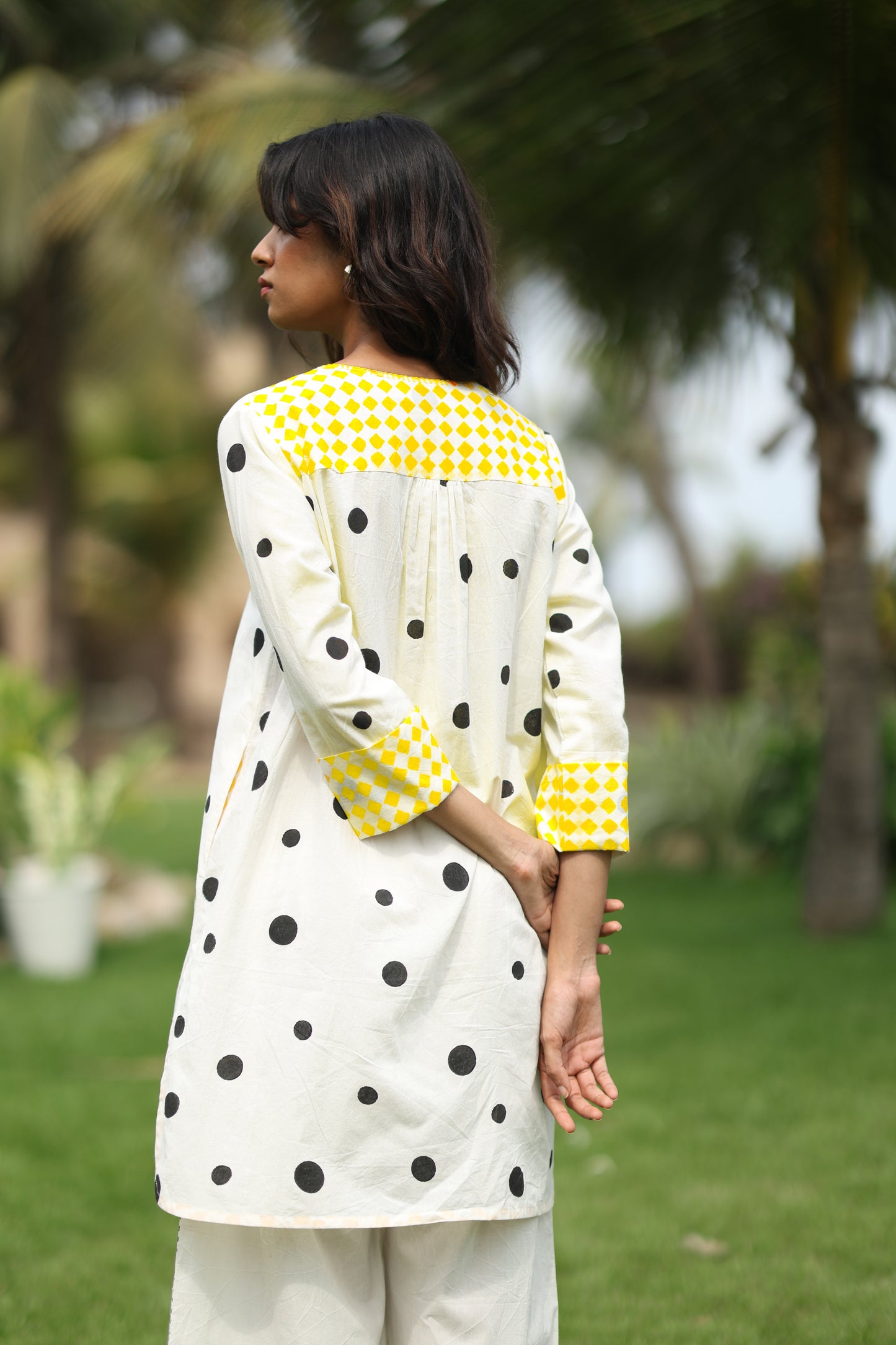 Black Polka Co-ord Set - Ivory + Black