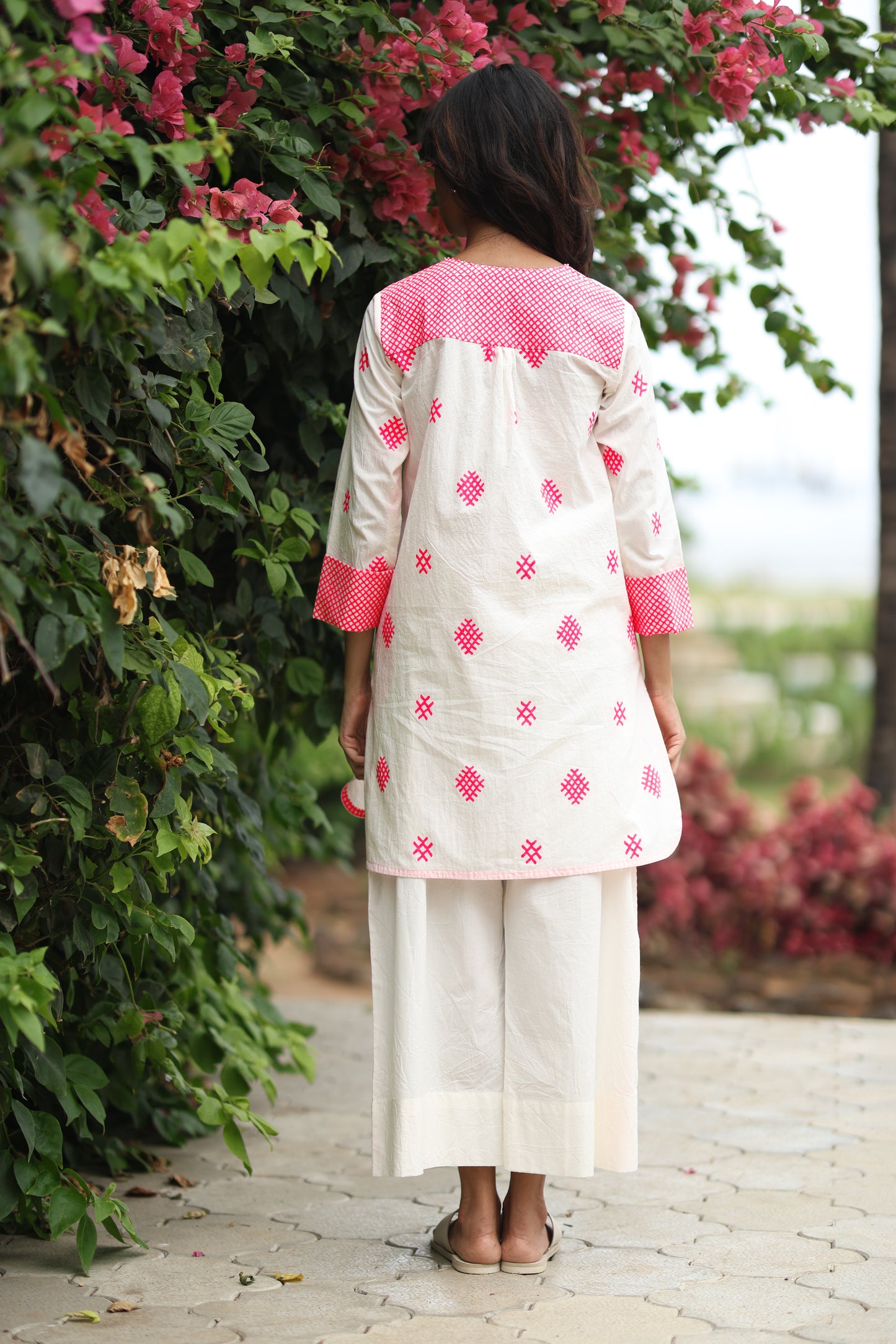 Pink Hashtag Co-ord Set - Ivory + Pink