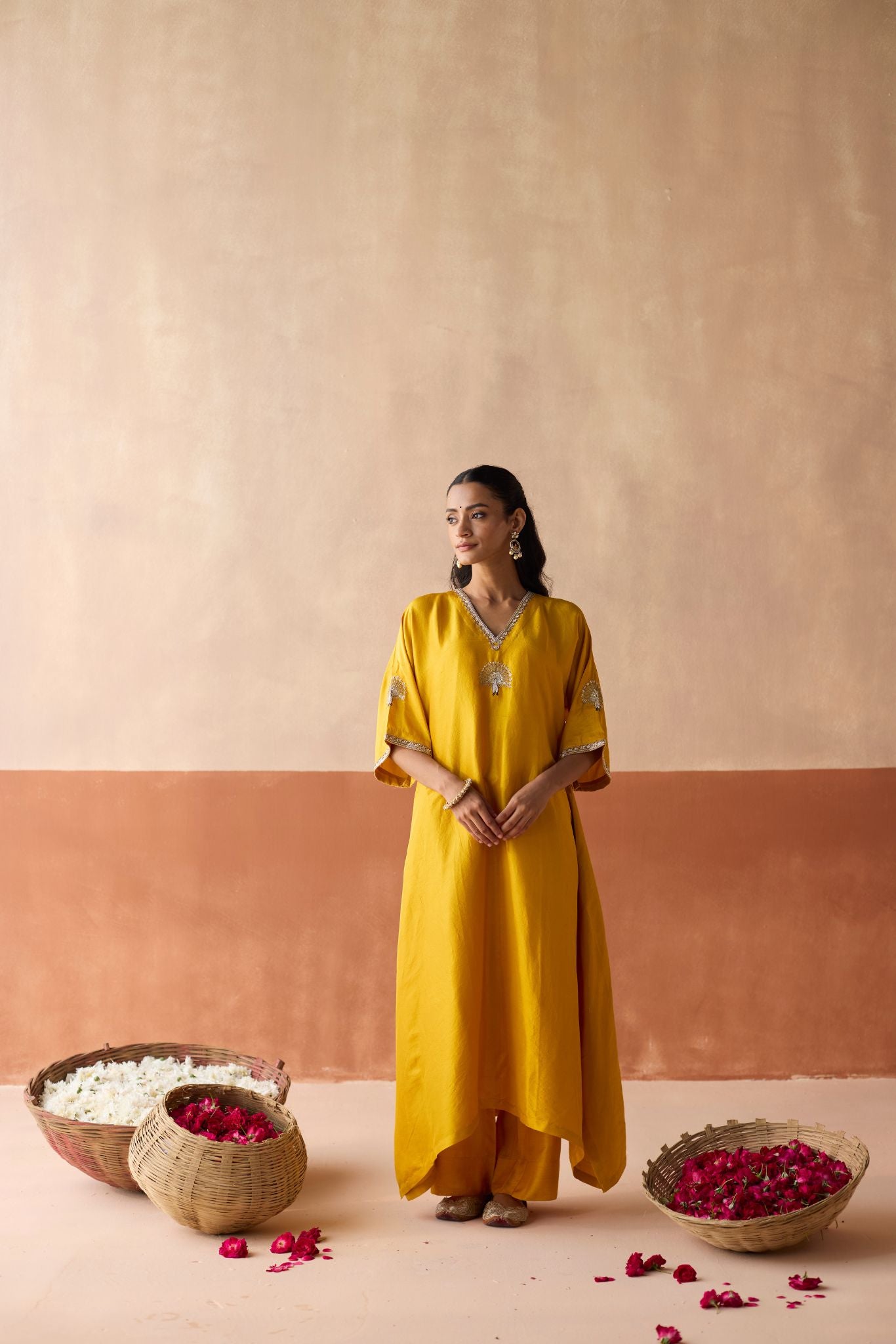 Peacock Kaftan - Yellow