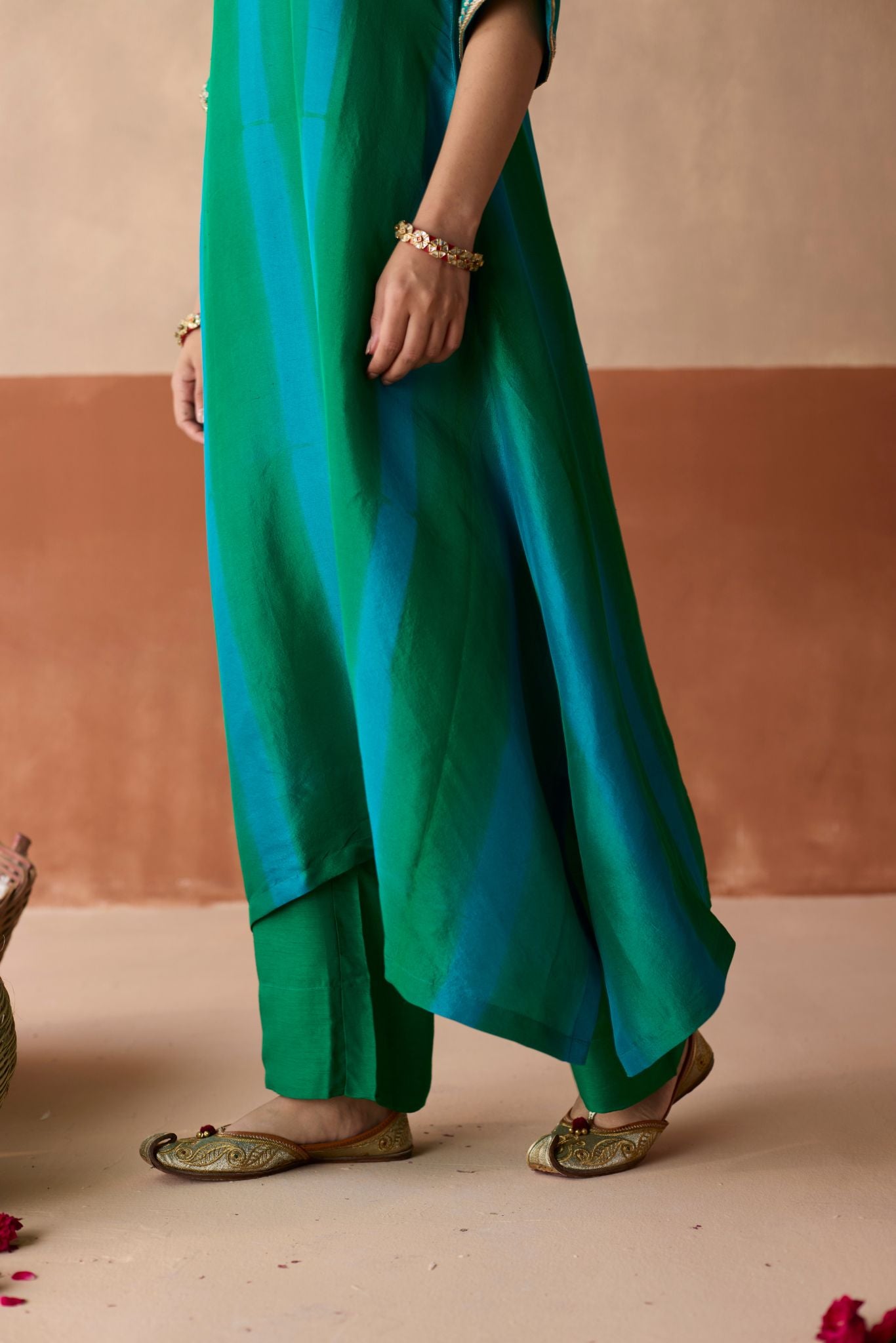 Tie Dye Kaftan - Emerald Green + Blue