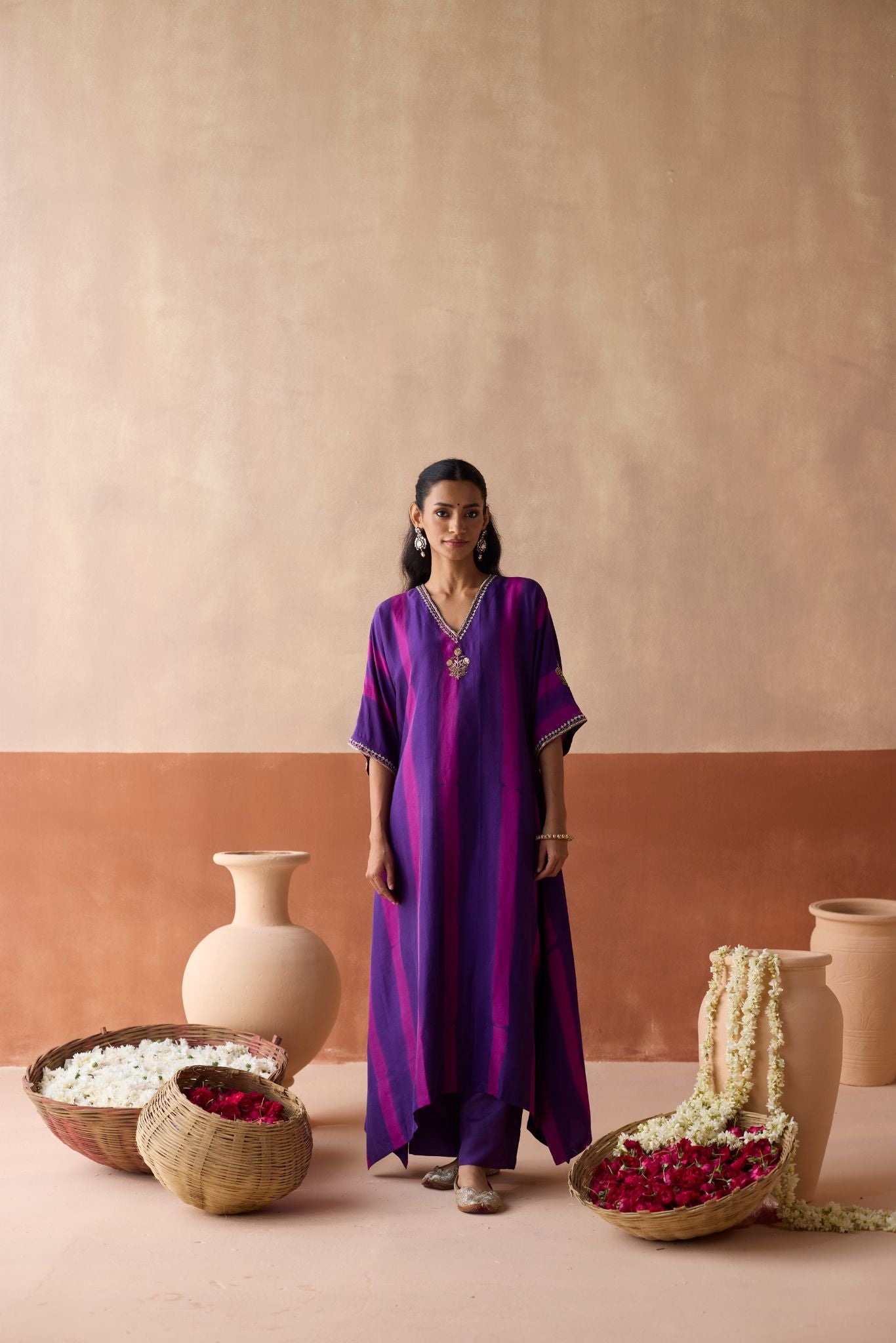 Tie Dye Kaftan - Purple Patta