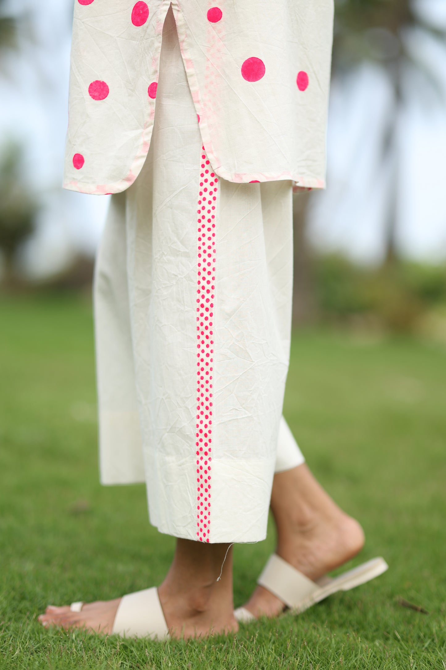 Pink Polka Co-ord Set - Ivory + Pink