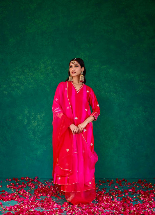 Scarlet Plume: Red + Pink Silk Feather Set