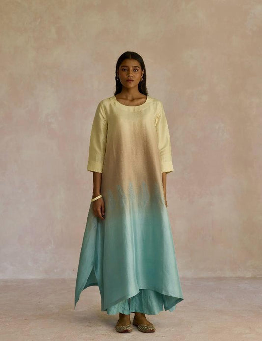 Dupion Leaf Set - Ombre Beige & Blue