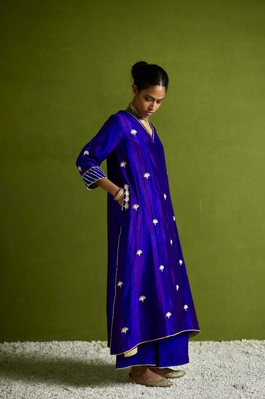 Twilight Dream: Ink Blue + Violet Silk Feather Set