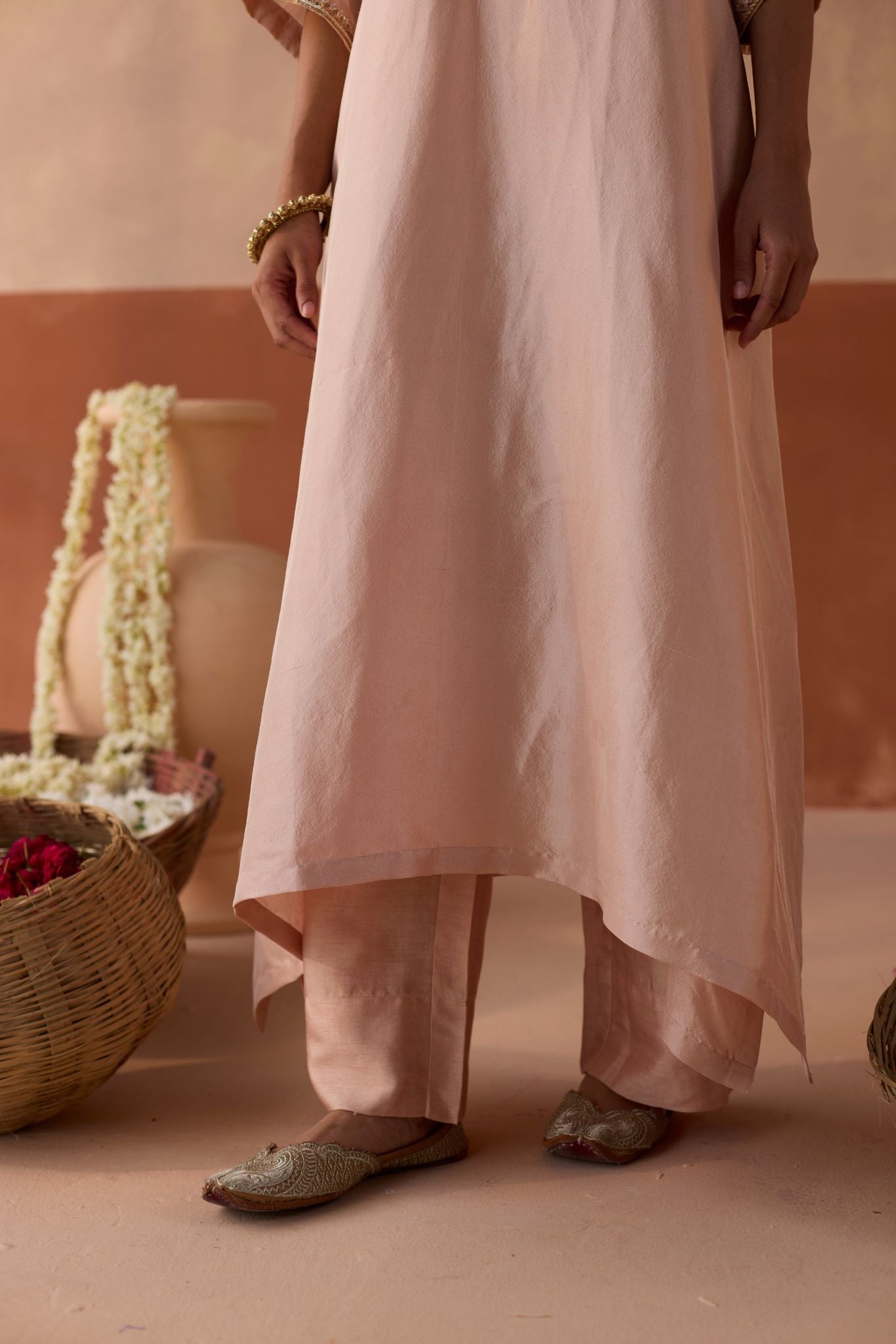 Plain Chaand Kaftan - Blush Pink