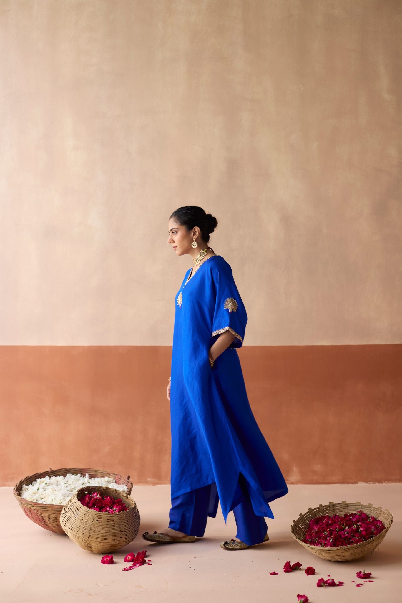 Peacock Kaftan - Cobalt Blue