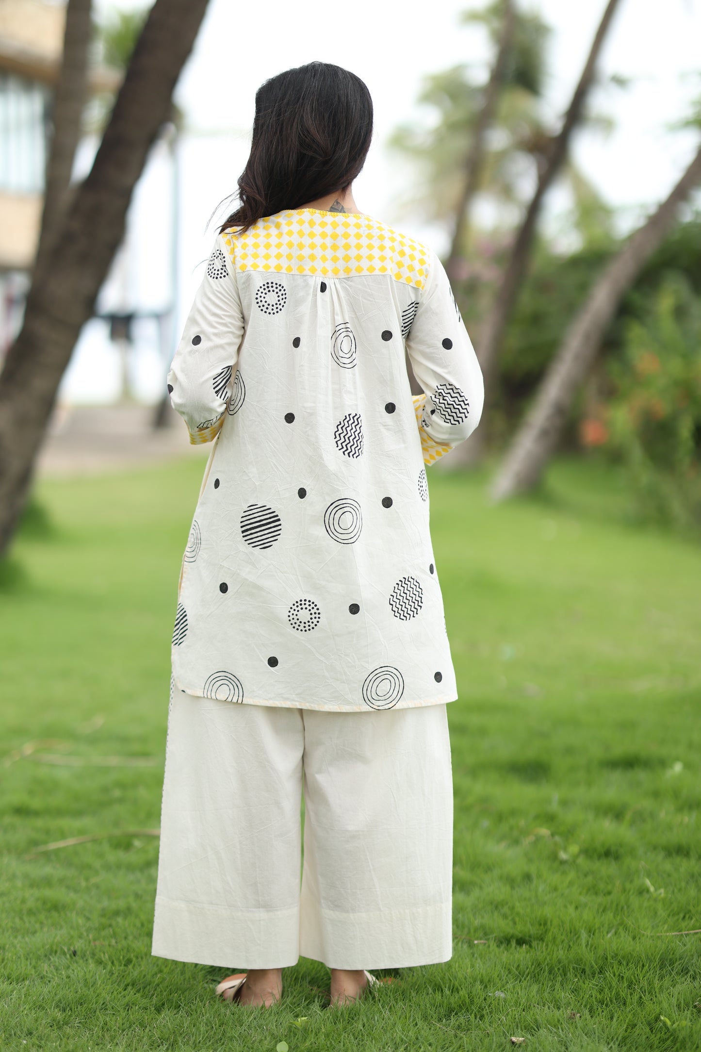 Midnight Mix Polka Co-ord Set - Ivory + Black Assorted
