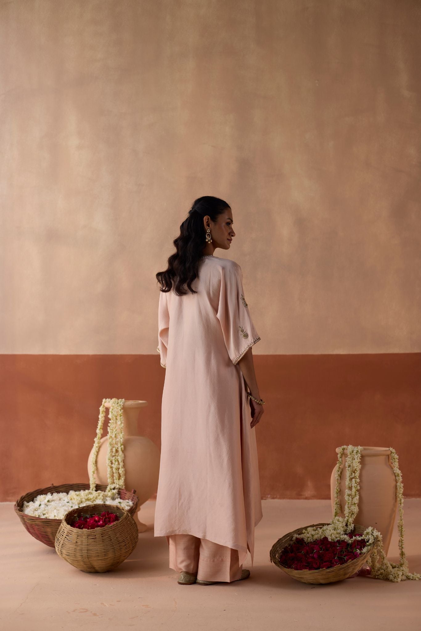 Plain Chaand Kaftan - Blush Pink
