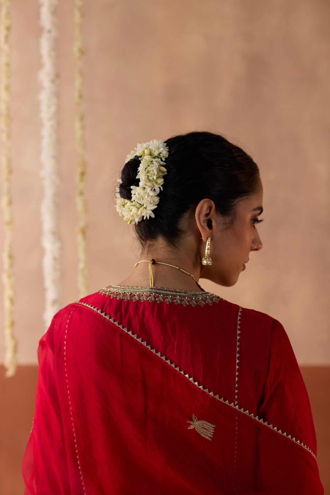 Kamal Banaras Silk Kurta - Ruby Red