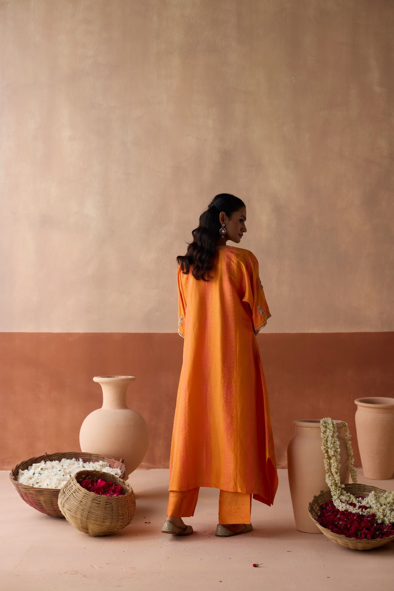 Stripe Chaand Kaftan - Marigold
