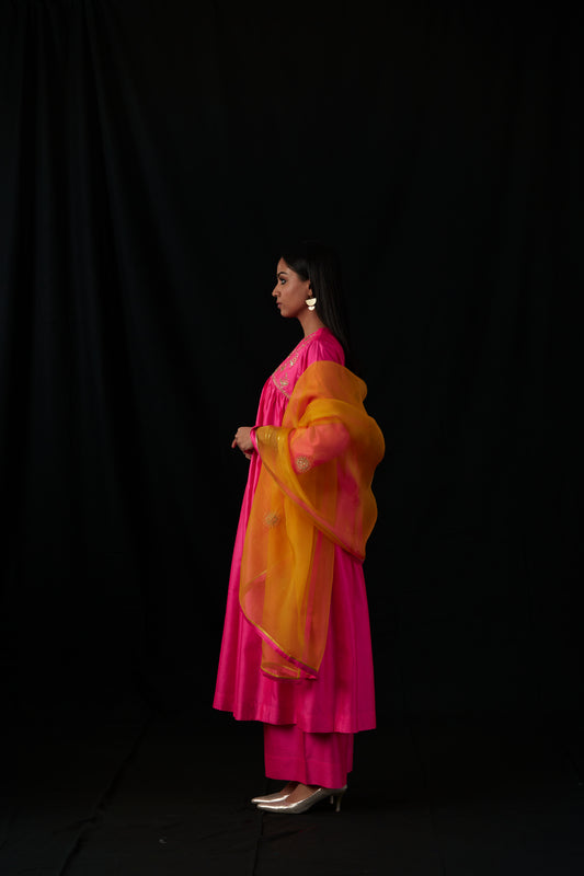Silk Pink Chand Elegance Set