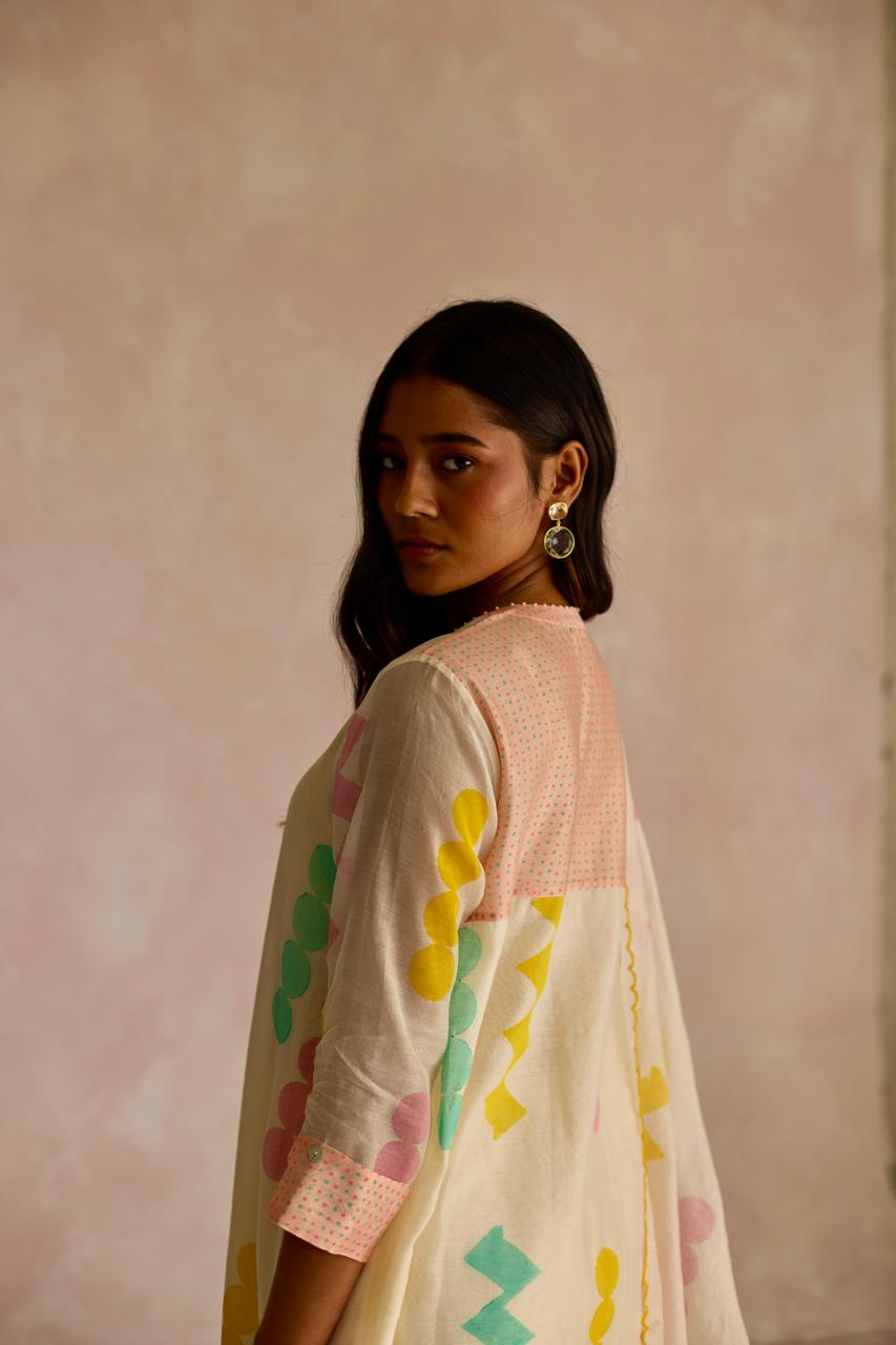 Blush Charm: Chanderi Kurta Set