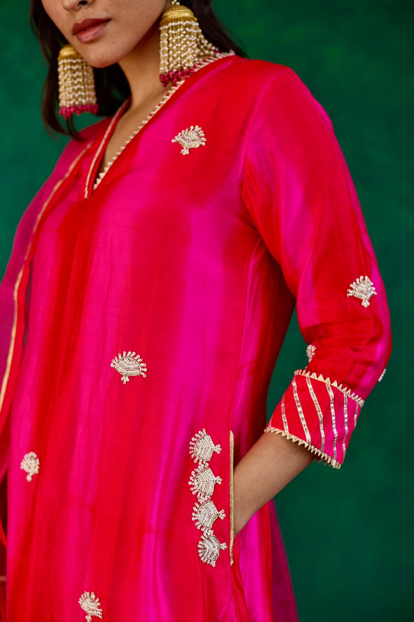 Scarlet Plume: Red + Pink Silk Feather Set
