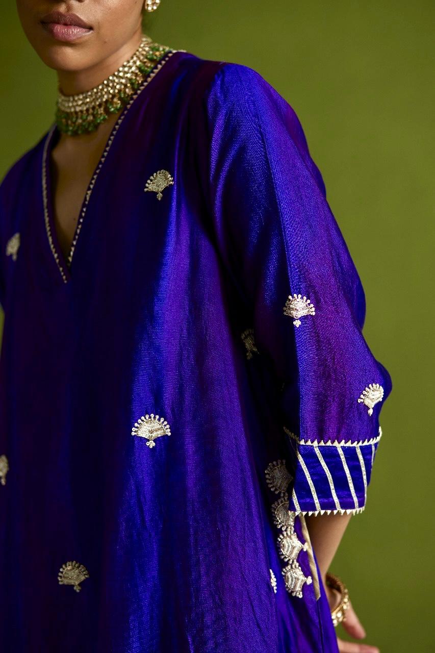 Twilight Dream: Ink Blue + Violet Silk Feather Set