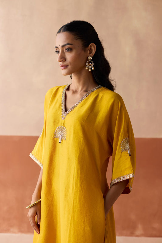 Peacock Kaftan - Yellow