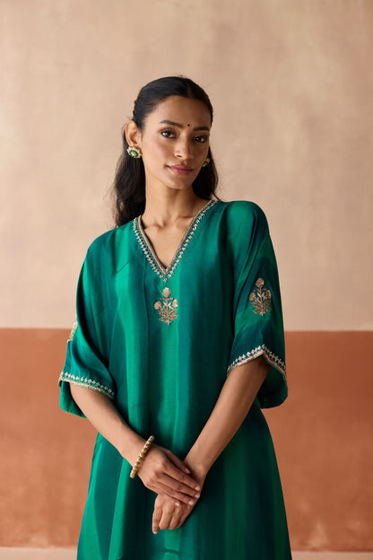 Tie Dye Kaftan - Forest Green