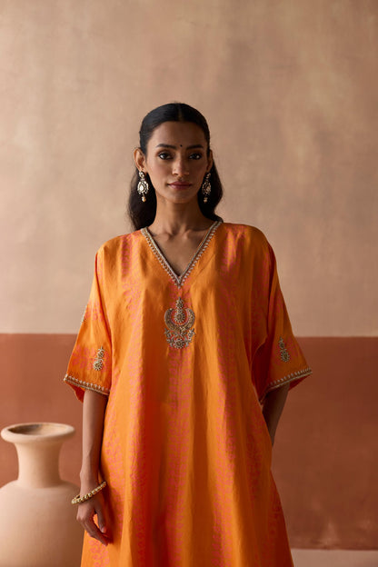 Stripe Chaand Kaftan - Marigold