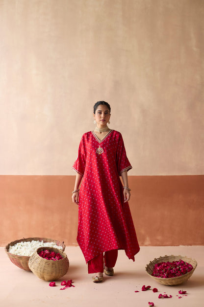 Royal Elephant Kaftan - Ruby Red