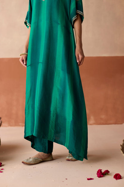 Tie Dye Kaftan - Forest Green