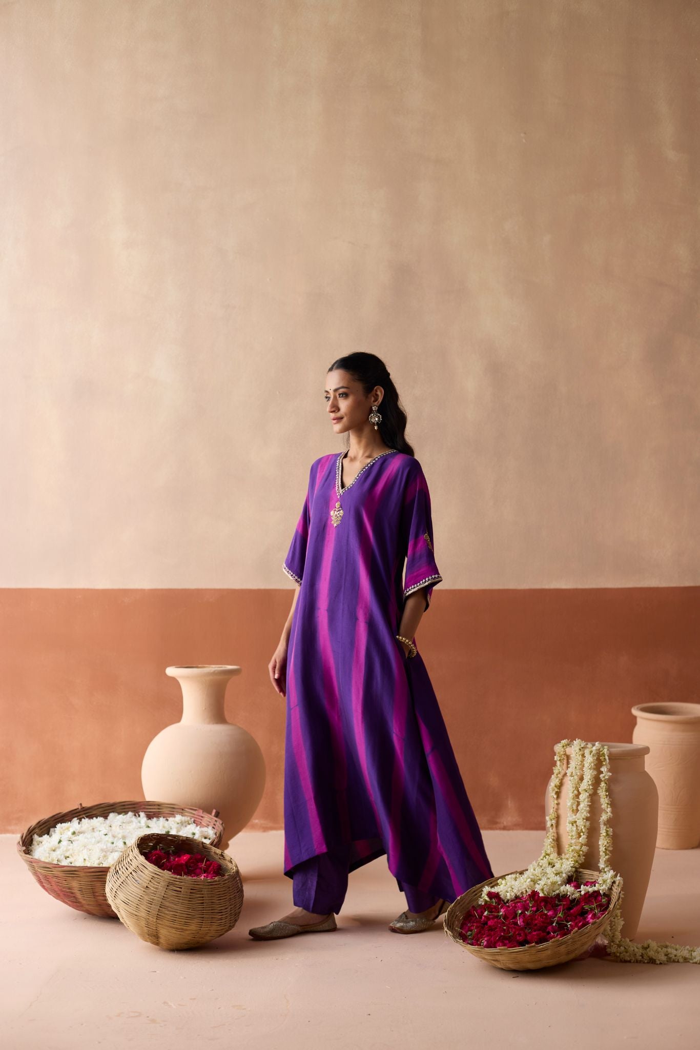 Tie Dye Kaftan - Purple Patta