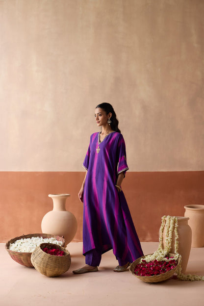 Tie Dye Kaftan - Purple Patta