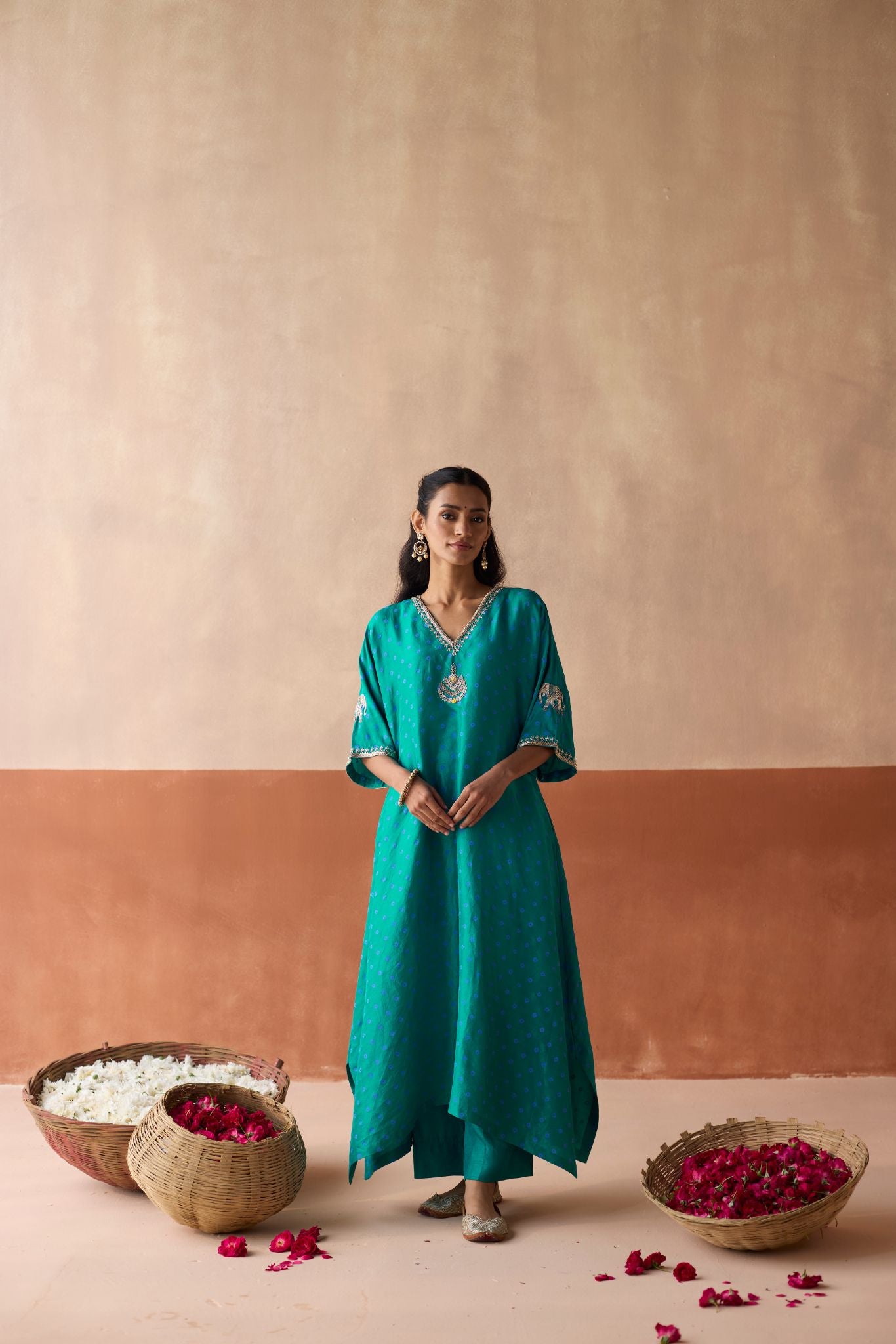 Royal Elephant Kaftan - Turquoise