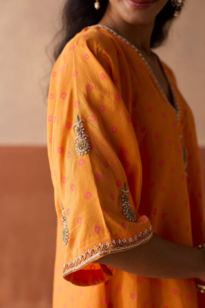 Butti Chaand Kaftan - Marigold
