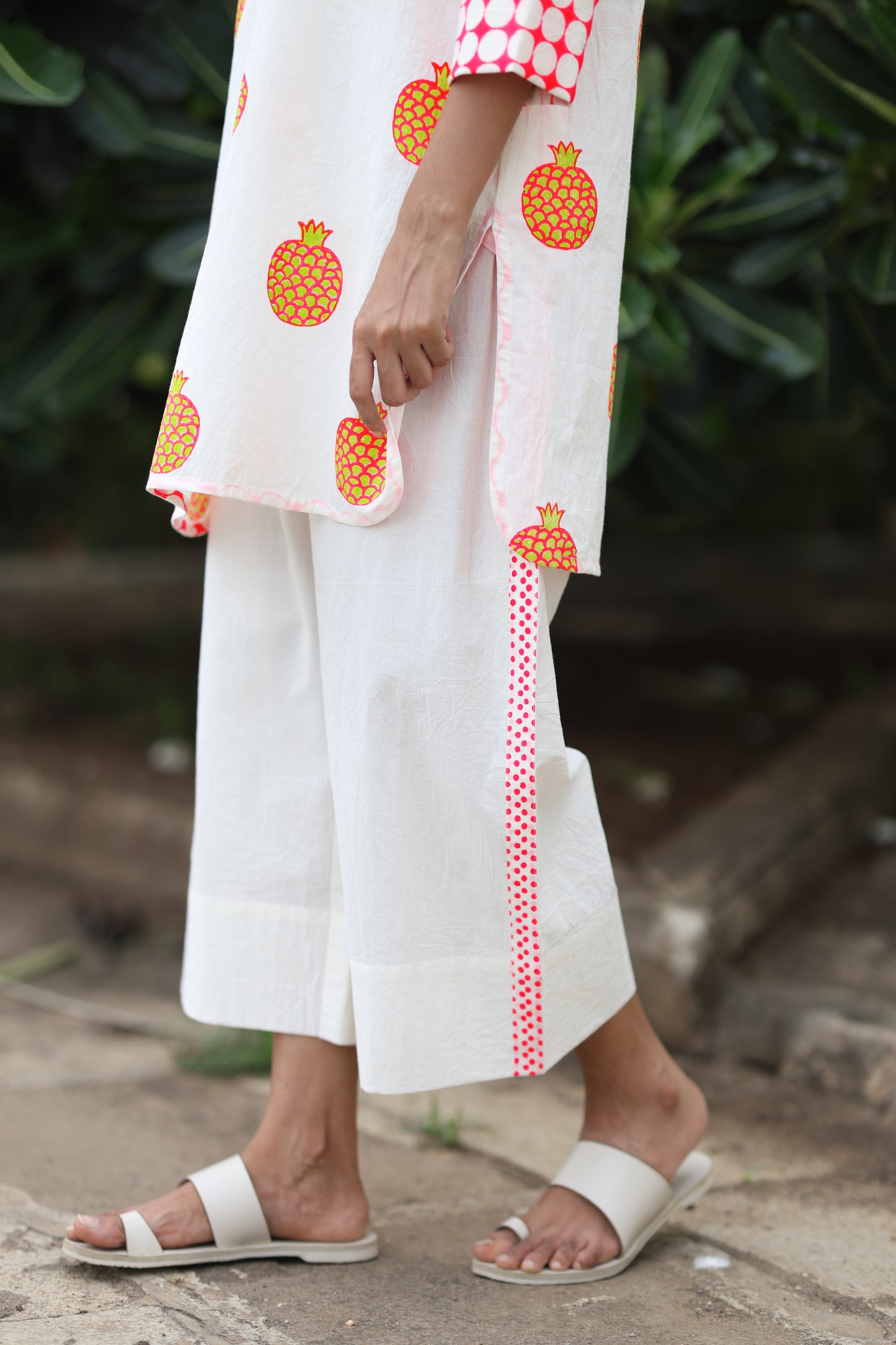 Rosy Zest Co-ord Set - Ivory + Pink & Yellow