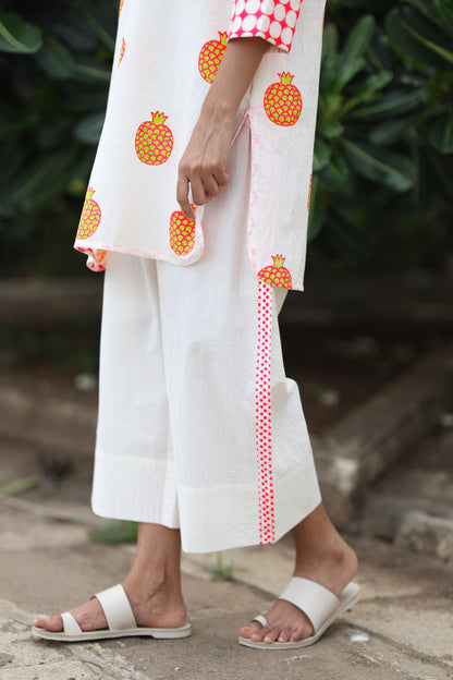 Rosy Zest Co-ord Set - Ivory + Pink & Yellow