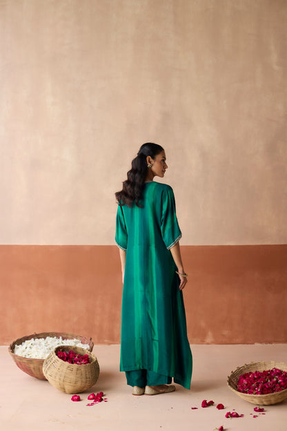 Tie Dye Kaftan - Forest Green