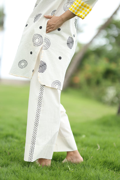 Midnight Mix Polka Co-ord Set - Ivory + Black Assorted