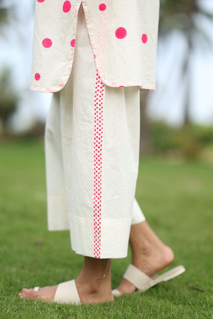 Pink Polka Co-ord Set - Ivory + Pink