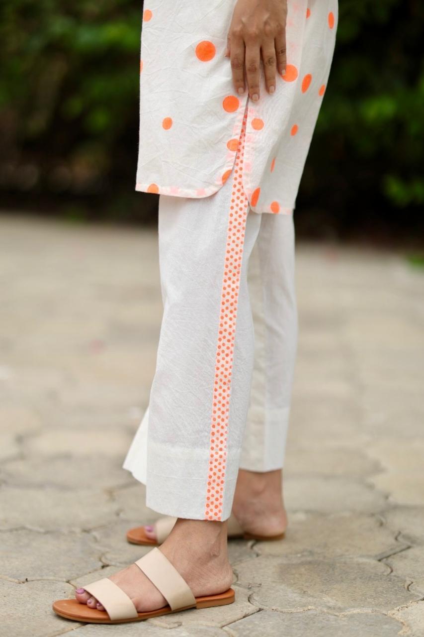 Orange Polka Co-ord Set - Ivory + Orange