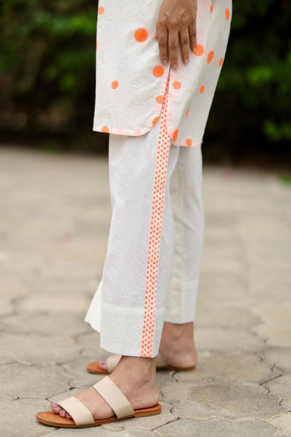 Orange Polka Co-ord Set - Ivory + Orange