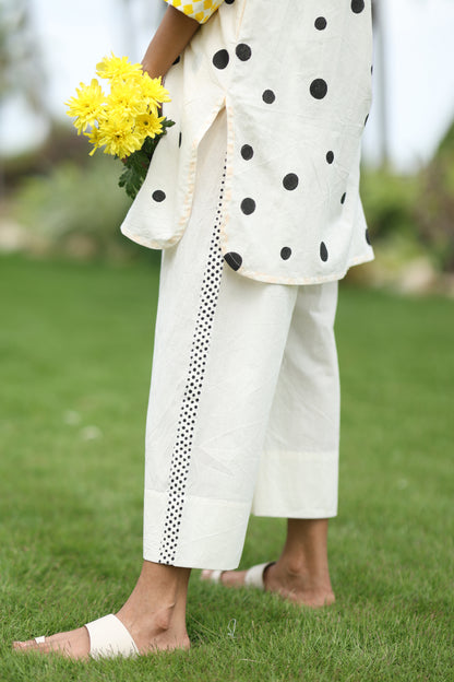 Black Polka Co-ord Set - Ivory + Black