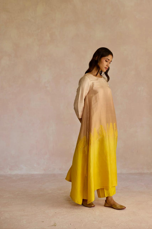 Dupion Leaf Set - Ombre Beige & Yellow