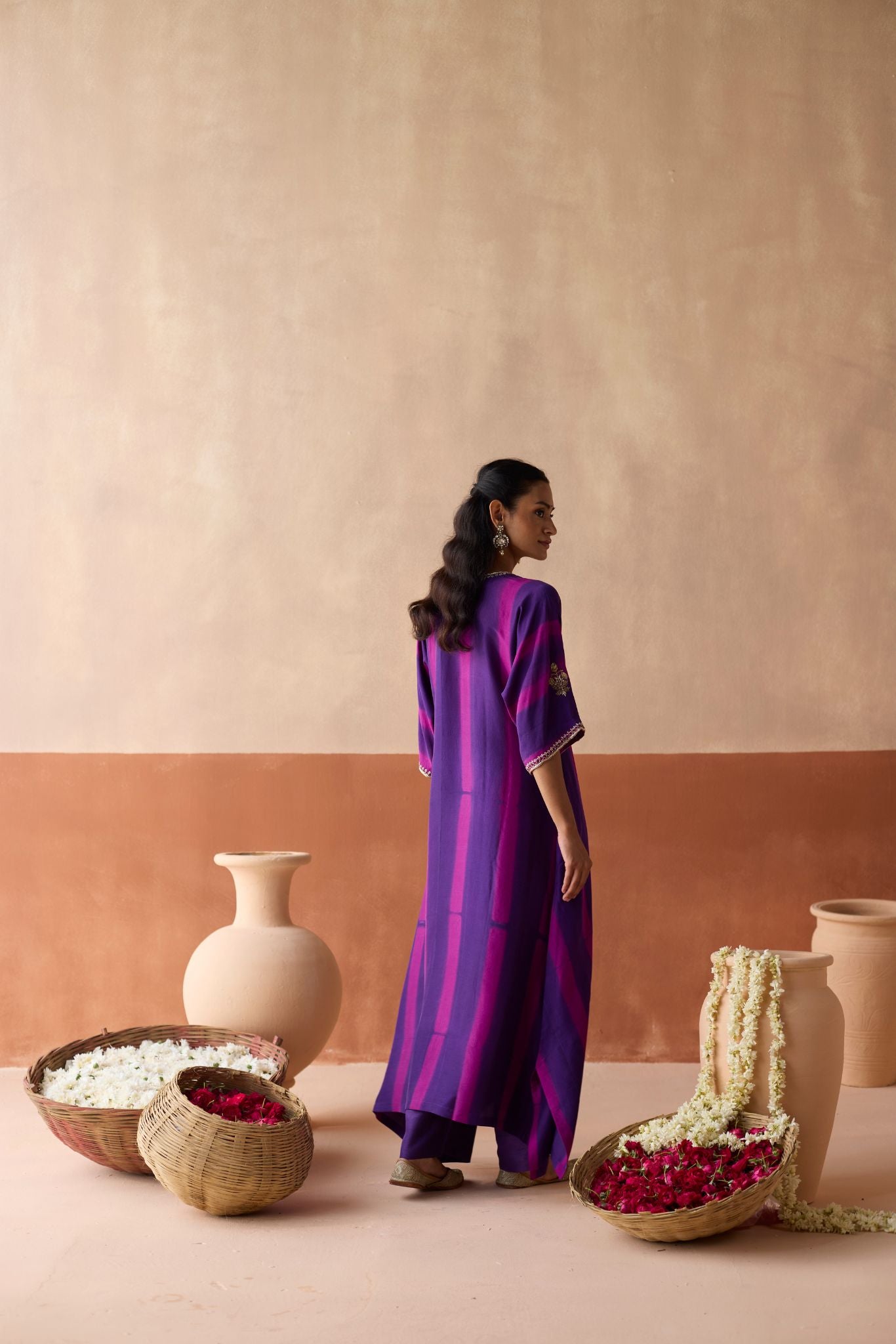 Tie Dye Kaftan - Purple Patta