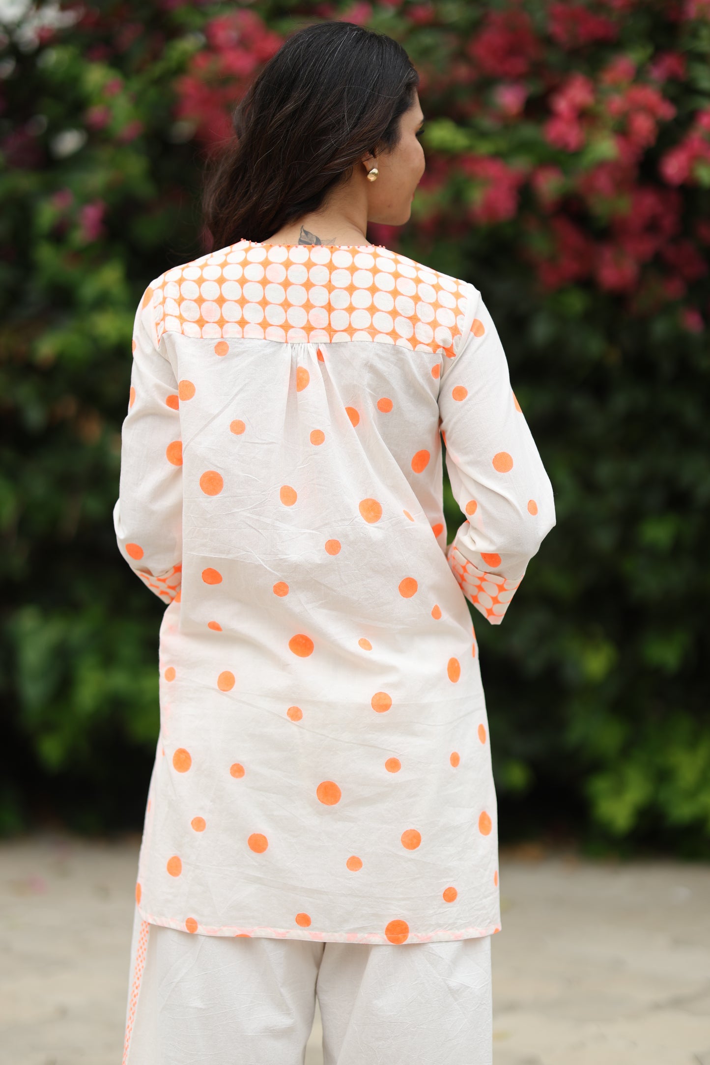 Orange Polka Co-ord Set - Ivory + Orange