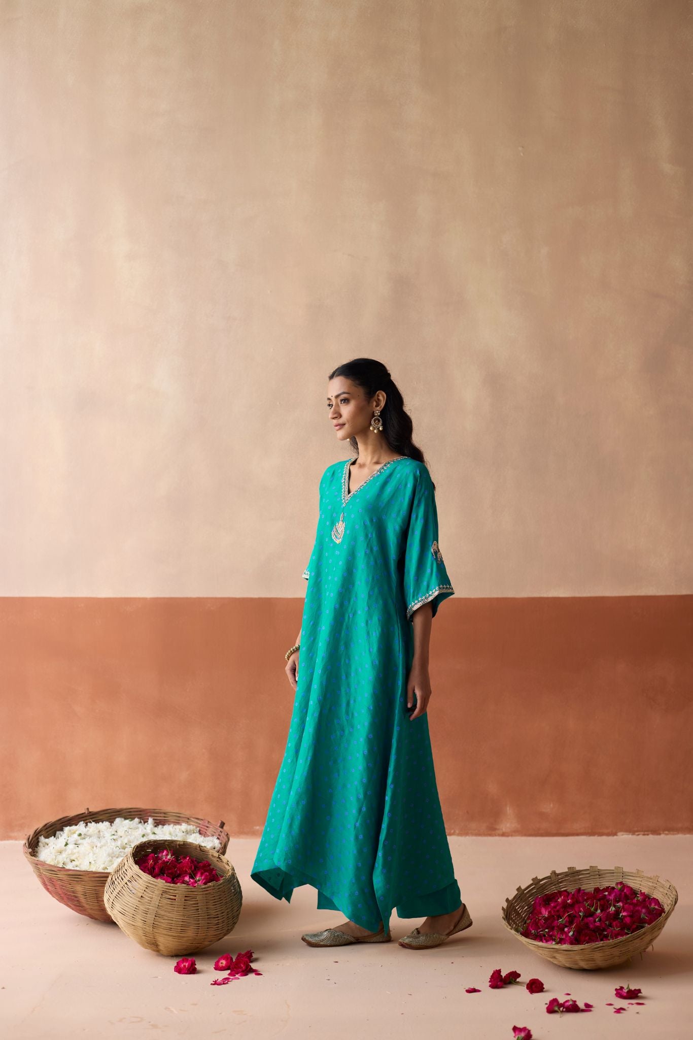 Royal Elephant Kaftan - Turquoise