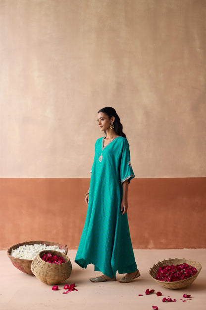 Royal Elephant Kaftan - Turquoise