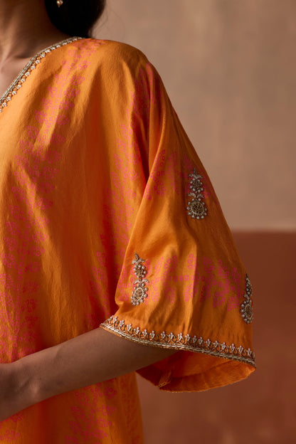 Stripe Chaand Kaftan - Marigold