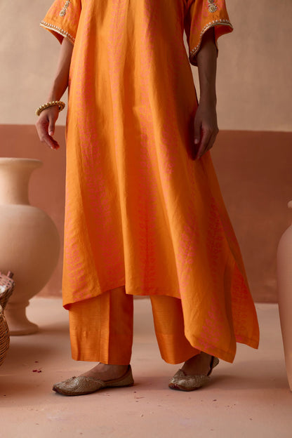 Stripe Chaand Kaftan - Marigold