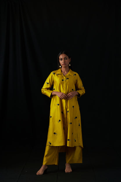 Sunspot Polka | Block Print Silk Kurta Set